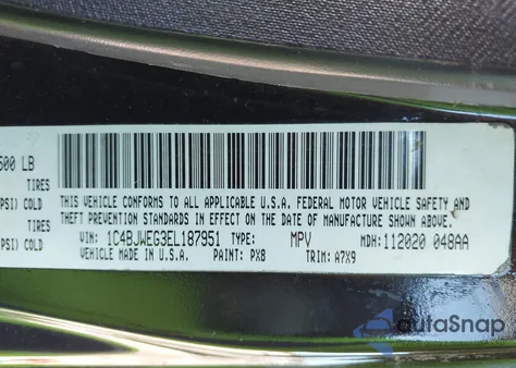 2014 Jeep Wrangler Unlimited Sahara z USA, uszkodzony, nr VIN 1C4BJWEG3EL187951